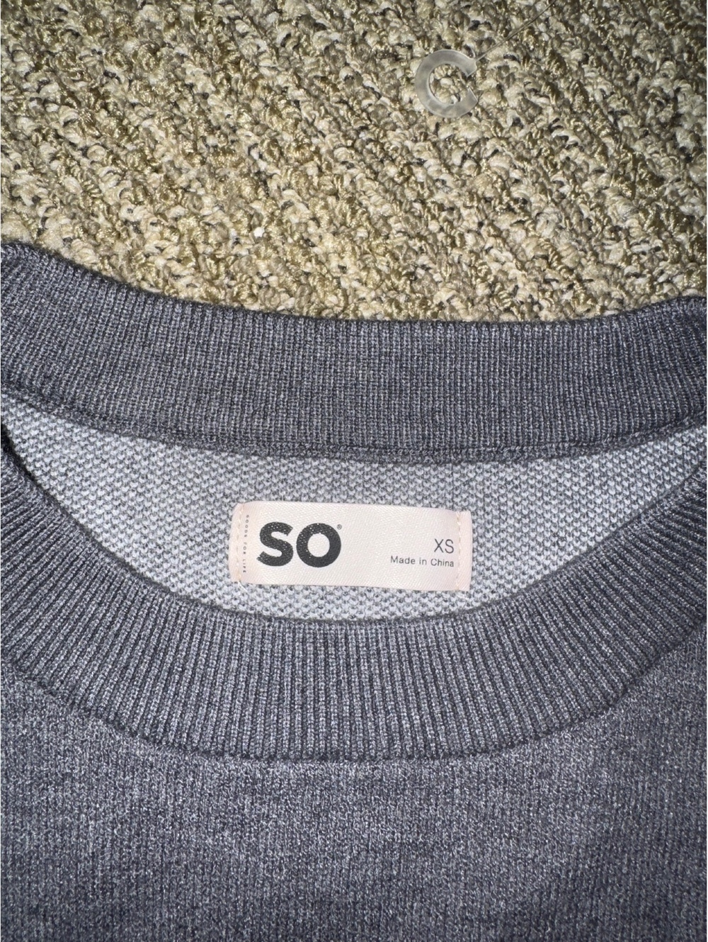 Women’s SO Clothing grey “over it” crewneck sweatshirt Size XS new with tags - Picture 2 of 3